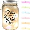 LUPATDY Luce per bottiglie a LED, luce portafortuna, con scritta, regalo di compleanno personalizzato per donne, bottiglie decorative con coperchio, bottiglia luminosa