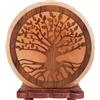 LAMARE Lampada di sale dell'Himalaya - Albero della Vita - 20 x 22 x 10 cm - Con base in legno, cavo e lampadina inclusi - Fatta a mano