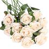 GIUSOBG 12 Pz Rose Finte in Seta Artificiale Bouquet 52cm Fiori Finti di Rosa con Steli Lunghi Bianco Fiori Artificiali Finte Artificiali per Decorazioni per la Casa di Nozze