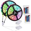 SUAVER Striscia LED RGB 5050, alimentata a batteria, con telecomando, tagliabile per TV, decorazione per armadi, scale (2, 1 m, 60 LED)