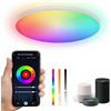 SOONHUA Plafoniera LED Soffitto 24W, Regolabile 2700K-6500K Dimmerabile, Smart cambia colore, con 16 milioni di colori, compatibile con Alexa & Google Assistant, per Camere da letto, Soggiorni, Cucina