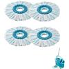 Frogetu 4 Pezzi Testine di Ricambio del Mocio Compatibile con Leifheit Clean Twist Disc Mop,Mocio di Ricambio in Microfibra Buona Capacità di Assorbimento,per Lavaggio Sporco Particelle di Sporco