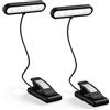 LQWELL®2× 12 LED Lampada Luce da Lettura per Libro, Luce per Lettura Libri a Letto con Clip Ricaricabile, 3 Temperature di Colore, 10 Luminosità Regolabili, Regolazione Continua, (Nero, 2 pezzi)