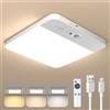 NARUNDREN Plafoniera LED da Soffitto con Sensore di Movimento Senza Installazione Luce LED Senza Filo Ricaricabile 6000mAh Dimmerabile con Telecomando per Cucina Cameretta e Garage e Bagno