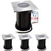 linovum BOQU Argento Quadrato - 4 Faretti Incasso GU10 IP67 Esterno 230V