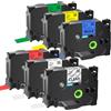 OGOUGUAN 6 nastri adesivi TZ da 18 mm compatibili con Brother P-touch TZe Colour 0.7, per PT-D400 PT-P710bt D400VP PT D600VP PT-P750W, TZe-141 241 441 541 641 641 741
