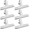 ipow 6 Pezzi Grandi Pinze Metalliche per Sacchetti, Mollette di Chiusura per Carta in Acciaio Inossidabile, Molla Resistente, Larghezza 118mm