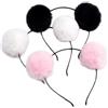 VASANA 3 fasce per capelli con orecchie di panda, in peluche, con pompon, fasce per capelli, accessori per capelli, per donne, ragazze, feste di compleanno, Halloween, costume di Natale