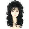 Topcosplay Parrucca da donna anni '70 e '80, capelli biondi, stile retrò, riccia, per Halloween, cosplay, costume (nero)