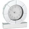 DRW Orologio da tavolo in vetro con quadrante da 15 cm a specchio 15 x 4 x 16,5 cm