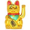 Avilia Gatto Cinese della Fortuna a Pile - Gatto Portafortuna Giapponese Maneki-Neko per Casa e Ristorante, in ABS, 20x15cm, Dorato