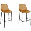 HOME DECO FACTORY, HD0066, set di 2 sedie da bar Giulia Giallo, edizione lounge, mobili, sedile, sgabello e sedia da bar, 46 x 100,4 x 48,2 cm, altezza seduta 70 cm, giallo nero