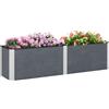 Outsunny Fioriera da Giardino con Fondo Aperto in Legno Composito e Alluminio, 200x50x56 cm, Grigio|Aosom