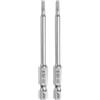QUARKZMAN 2pz Punte per Cacciavite Chiave Esagonale 2,5mm (H2,5) Metrico 1/4 Attacco Esagonali 75mm (3) Punta Magnetica Lunghe Acciaio S2 Punta Trapano Piatte Grado Industriale per Viti
