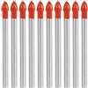 Jecdfs 10 Pezzi 6mm Punta per Vetro Punte Trapan,Punta per trapano per piastrelle in vetro,Punte Gres Porcellanato,Punte Trapano per Bucare Vetro Ceramica Piastrell,Punta a Carburo di Tungsteno per Ma