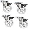 SOTECH Set di 4 ruote decorative per mobili RAPID-Ø 75 mm trasparenti con freno, portata 35 Kg, altezza 97 mm