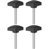 QUARKZMAN 4pz Manopole a T con Viti a Testa Alare M6x45mm Manopole a T Plastica Filettatura Maschio standard Maniglie Manopole Serraggio a mano Vite a testa Zigrinata, Nero