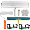 EXLECO Kit Autolivellante Per Pavimenti con Raschietto Pavimento in Acciaio Inox, Rullo Autolivellante per Pavimenti 50CM, Rullo Frangibolle 23CM, Carpe a Chiodo 30MM, Guanti per Autolivellamento