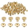 QUARKZMAN 50 Set M5 x 6mm Vite Chicago Viti in metallo con testa a croce Viti per rilegatura Post Nail Rivet Stud Vite Rivetti per Cintura Borsa Artigianato Legatoria, Tono Oro