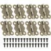PATIKIL Piccole Cerniere per Scatole di Gioielli 1-1/4, 8pz 180 Gradi Mini Cerniere a Farfalla per Scatole di Gioielli con 32 Viti per Armadi in Legno Cassetti Falegnameria, Marrone