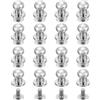 QUARKZMAN 16Pcs Testa Sferica Bullone Posteriore 6mm Testa Rotonda Bottone Nipple Rivetti in Pelle per Fai Da Te Borsa Scarpe Cintura Riparazione, Argento