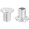 QUARKZMAN 50pz Rivetti Semitubolari, 4mm x 6mm Rivetti Semi-Tubolari Testa Piatta Tonda Alluminio Rivetti con Perno Metallo per Riparazioni Domestiche Industriali, Argento