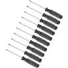 CoCud Cacciavite a Taglio Mini, Dimensioni 2,5mm Lunghezza 93mm, Cacciaviti a Testa Piatta Acciaio al Carbonio con Manico Antiscivolo Nero per Occhiali, Orologi o Laptop, 10pz