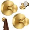 GUOYOU 2 Pezzi Ganci a Ventosa Rimovibile Senza Foratura Ventose con Gancio 6X6X4,5CM Porta Asciugamani Ventosa, Appendi Accappatoio per Cucina, Bagno, Finestra Liscia, Vetro, Ufficio (Oro)