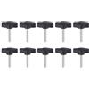 QUARKZMAN 10 Pezzi Manopole Aletta T Viti Testa Zigrinata M4 x 25mm Filettatura Maschio Standard Manopole T/Z Plastica Maniglie Regolabili Manopole Serraggio Mano Vite Testa Zigrinata, Nero