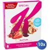 Kellogg's 10x Multipack Special K Cereali con Frutti Rossi, Frumento Integrale, Orzo e