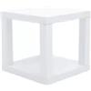 Cubo multifunzione tavolino e comodino in mdf e pvc bianco 40x40x38 cm
