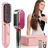 ZZJTPA Spazzola lisciante per capelli senza fili, piastre per capelli, spazzola per raddrizzare senza fili, pettine per raddrizzare con funzione di ricarica USB (Rosa)