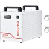 VEVOR Refrigeratore d'Acqua Industriale per Macchina per Incisione Laser CW-3000, Sistema di Raffreddamento ad Acqua Industriale per Incisione e Taglio Laser da 65W, Capacità 9 L, Portata Max 10 L/min