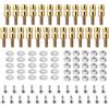 HERCHR Connettore Asta di Spinta, 25 Pezzi RC Aereo Ottone Tappo di Collegamento Asta di Spinta Regolazione Rapida Kit per Elicottero Modello Barca RC (1.0mm)