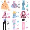 Carreuty 31 pezzi vestiti e accessori 11.5 pollici bambola 9 abiti abito casual abbigliamento moda set paillettes set 9 scarpe 13 accessori occhiali collana cappello regali di Natale per