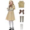 JMOCD Megan Vestito con Maglia a Maniche Lunghe, Calze e Papillon per Donne, Ragazze, Bambini, M3gan Scary Film per Halloween, Carnevale (110)