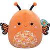 Squishmallows Mony SQCR05473 - Farfalla monarca arancione con ventre floreale, multicolore, 40,6 cm