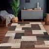 Calinline Tappeto moderno geometrico patchwork per interni e soggiorno, antracite, 80 x 150 cm, grandi tappeti, collezione Rockwood, decorazione per camera da letto, grigio, morbido, pelo corto