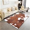 Loussiesd Tappeto Decorativo Shaggy Con Stampa di Mucca in Pelle Bovina - Soffice Tappeto in Pelliccia Sintetica per Soggiorno Casa Colonica Con Animali da Fattoria, 100