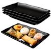 Bcuuozeeing Set di 4 piatti da portata rettangolari - 20,7 x 12,8 x 2,7 cm piatto da portata in melamina, piatti da portata in melamina da 20 cm, riutilizzabili, per dessert, antipasti, piatti da