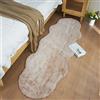 Ghouse Faux Tappetto di Pelle di Pecora Tappeto a Pelo Corto Lavabile Fluffy Uni Effetto Pelliccia Antiscivolo Facile da Pulire, Dimensione: Pelliccia Sintetica 60 x 180 cm, Colore: Beige