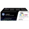 HP 128A CF371AM, Multipack da 3 Toner Originali HP da 1300 Pagine, Compatibile con le Stampanti HP LaserJet Pro CM1415 e CP1525