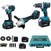 Kit Professionale 3 in 1 Avvitatore + Avvitatore a Impulsi + Smerigliatrice 88V