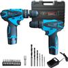 Coppia Trapano Avvitatore a Batteria Professionale 18V, 2 Batterie, 17 Accessori
