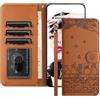 Jeffene Custodia Portafoglio Libro Cover per Samsung Galaxy A36 5G(6.7 Pollici),Flip Magnetica Antiurto con Porta Carte,Funzione Stand,Gatto Carino - Pelle PU Premium,Protezione 360°,(giallo-marrone)