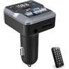 QUMOX Trasmettitore FM Bluetooth 5.3 per Auto C66 con Telecomando, Riproduzione AUX/USB/Scheda TF, Doppia Porta USB-C 3.1A Ricarica Rapida, Chiamate Vivavoce