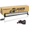 Willpower Barra LED Fuoristrada 20 Pollici 144W - Supporto Magnetico, Cablaggio, Fila Unica Slim - Faretti 12V 24V Impermeabile per Auto, Trattore, Camion, Barca