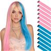 FESHFEN Extension Capelli Colorati Clip - 12 Pezzi Ciocche Capelli Blu e Rosa Colorate Extensions con clip per Carnevale e Feste per Donna, 55 cm