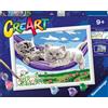 RAVENSBURGER, CREART RAVENSBURGER CREART PER BAMBINI, KIT PER DIPINGERE CON I NUMERI, 9+, SERIE D, GATTINI SULL'AMACA