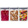 OXO Set di contenitori Pop Corti Quadrati Piccoli 3 Pezzi, Plastica, Bianco